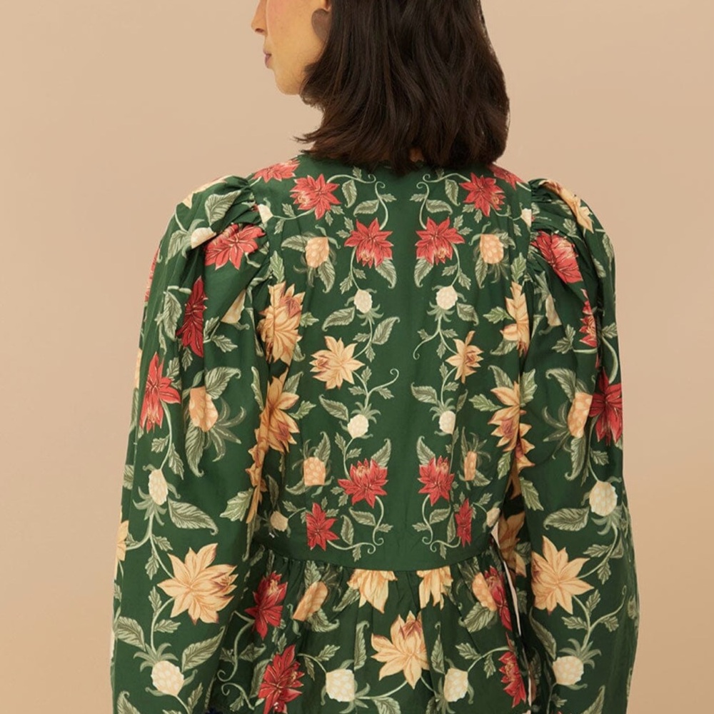 Green Pineapple Garden Blouse - Picture 3 of 3